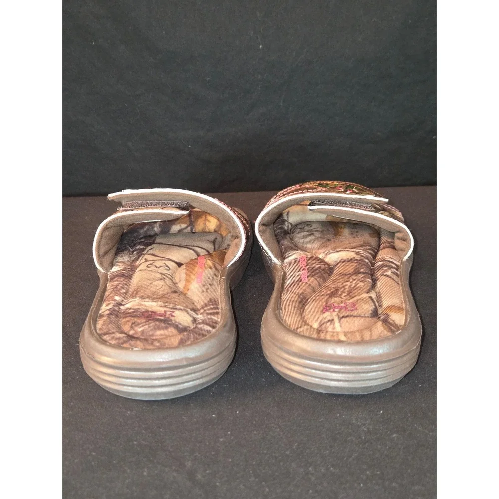 Under Armour‎ Kids Slides Sandals Youth Camo Pink Logo Slip On Shoes